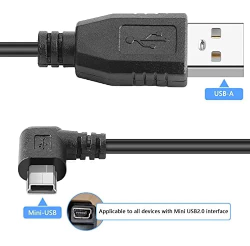 PASOW Mini USB Power Cable 90 Degree Left Angle 3.5m (11.5FT) | Dash Cam Power Supply Cord thumbnail 5