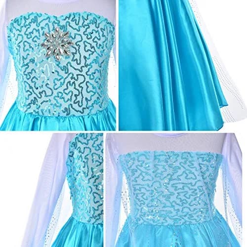 Party Chili Princess Costume for Girls 8-9 Years Sky Blue | Dress Up with Accessories thumbnail 6
