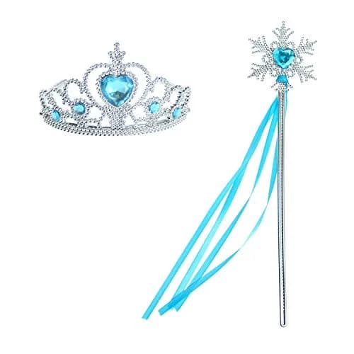 Party Chili Princess Costume for Girls 8-9 Years Sky Blue | Dress Up with Accessories thumbnail 2
