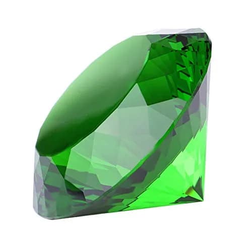 Yarrkc Green Crystal Glass Diamond Paperweight 60mm (2.36") | K9 Crystal with Rainbow Refraction thumbnail 1