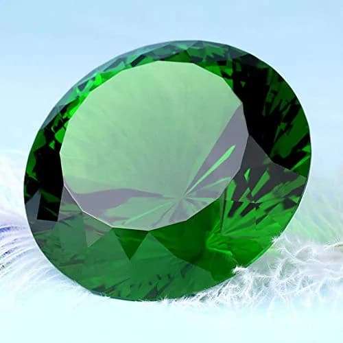 Yarrkc Green Crystal Glass Diamond Paperweight 60mm (2.36") | K9 Crystal with Rainbow Refraction thumbnail 3