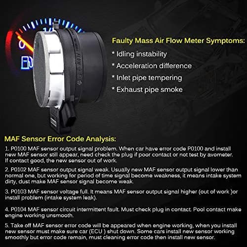 FAERSI Mass Air Flow Sensor for Chevy Silverado Tahoe GMC Yukon Cadillac Escalade 5.3L 6.0L 4.8L | Replaces OE# 25168491, AF10043 thumbnail 8