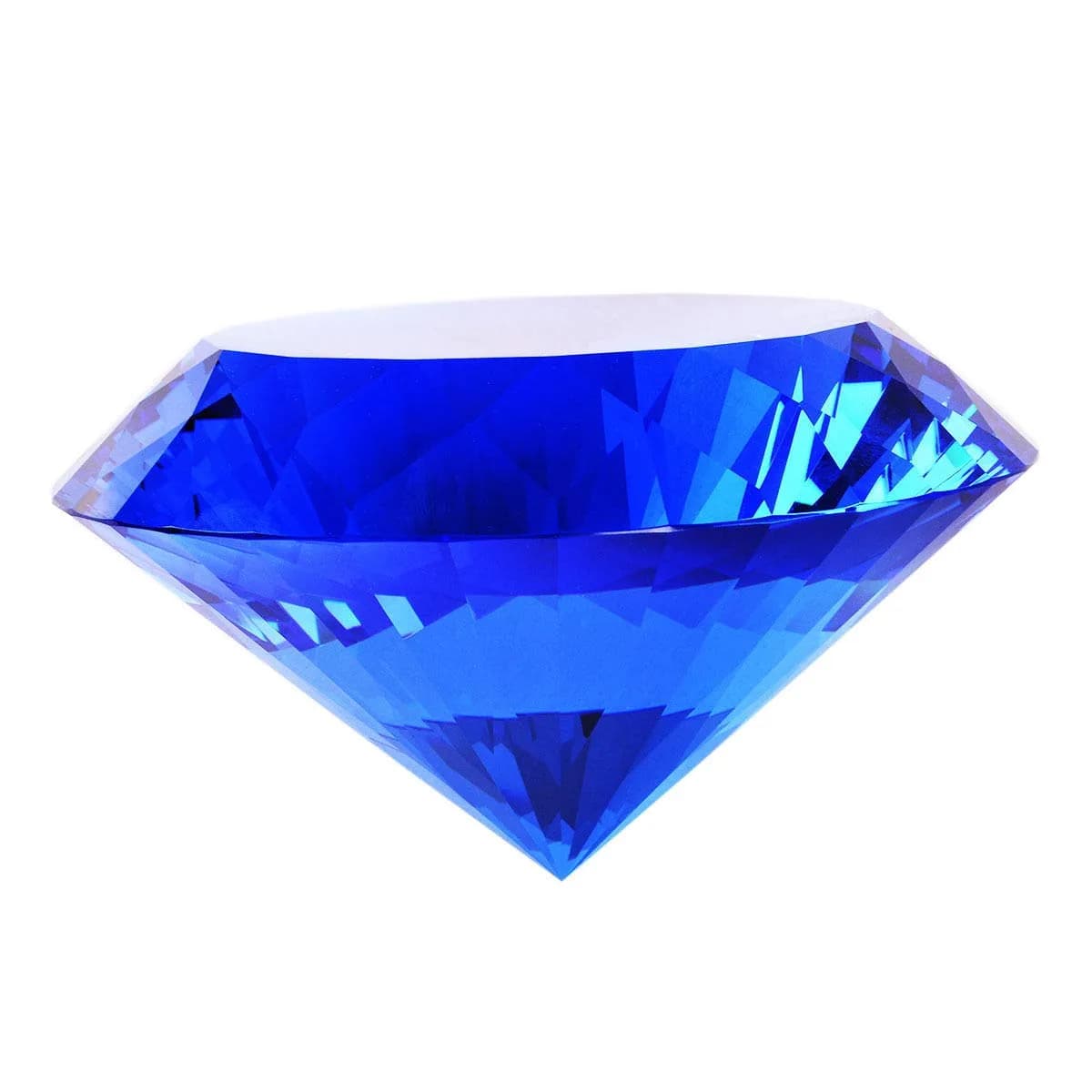 Yarrkc Blue Crystal Glass Diamond Shaped Decoration 60mm | Elegant Paperweight for Gifts & Decor