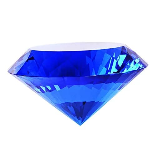 Yarrkc Blue Crystal Glass Diamond Shaped Decoration 60mm | Elegant Paperweight for Gifts & Decor thumbnail 1