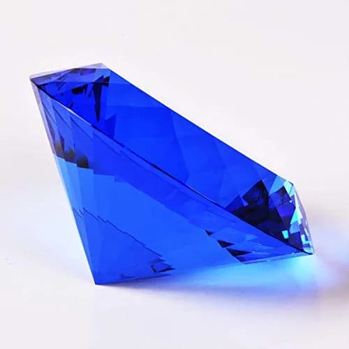 Yarrkc Blue Crystal Glass Diamond Shaped Decoration 60mm | Elegant Paperweight for Gifts & Decor thumbnail 5