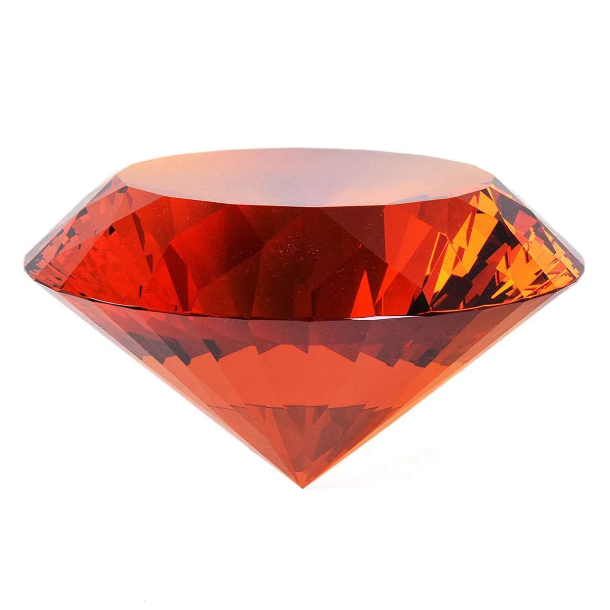 Yarrkc Amber Crystal Glass Diamond Paperweight 60mm (2.36") | Elegant Home & Office Decor