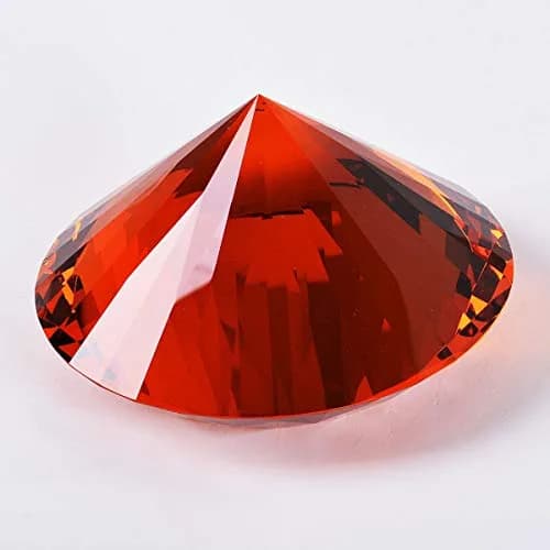 Yarrkc Amber Crystal Glass Diamond Paperweight 60mm (2.36") | Elegant Home & Office Decor thumbnail 5