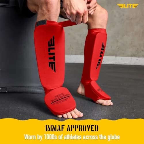 Elite Sports MMA Shin Pads for Muay Thai & Kickboxing | Adjustable, Lightweight, Shock Absorbing (Adult, Kids, Youth) thumbnail 7