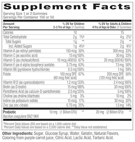 OLLY Kids Multivitamin & Probiotic Gummy, Berry Flavored 100 Count | Digestive Support with Vitamins A, C, D, E, B, Zinc thumbnail 6