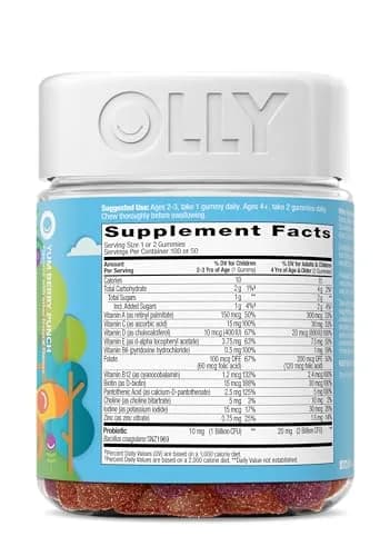 OLLY Kids Multivitamin & Probiotic Gummy, Berry Flavored 100 Count | Digestive Support with Vitamins A, C, D, E, B, Zinc thumbnail 7