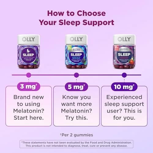 OLLY Sleep Support Gummy Supplement, 3 mg Melatonin, L-Theanine, 70 Count (210 Gummies Total) | NSF Certified for Restful Sleep thumbnail 5