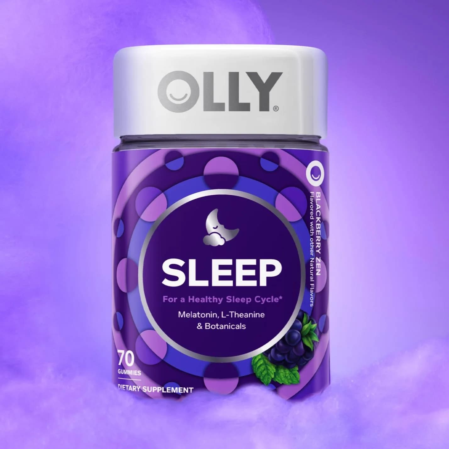OLLY Sleep Support Gummy Supplement, 3 mg Melatonin, L-Theanine, 70 Count (210 Gummies Total) | NSF Certified for Restful Sleep - view 9