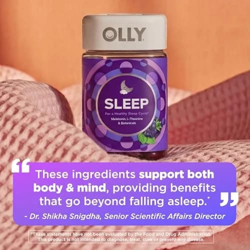 OLLY Sleep Support Gummy Supplement, 3 mg Melatonin, L-Theanine, 70 Count (210 Gummies Total) | NSF Certified for Restful Sleep thumbnail 3