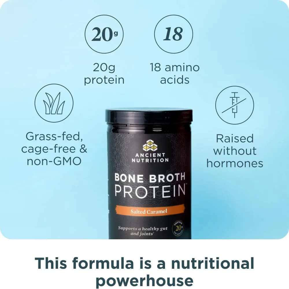 Ancient Nutrition Salted Caramel Bone Broth Protein Powder - 20 Servings - view 2