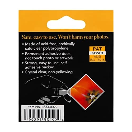 Lineco Infinity Clear Archival Photo Corners 1.58 cm (0.625 Inch) Pack of 1000 | Acid-Free Mounting for Photos & Documents thumbnail 2