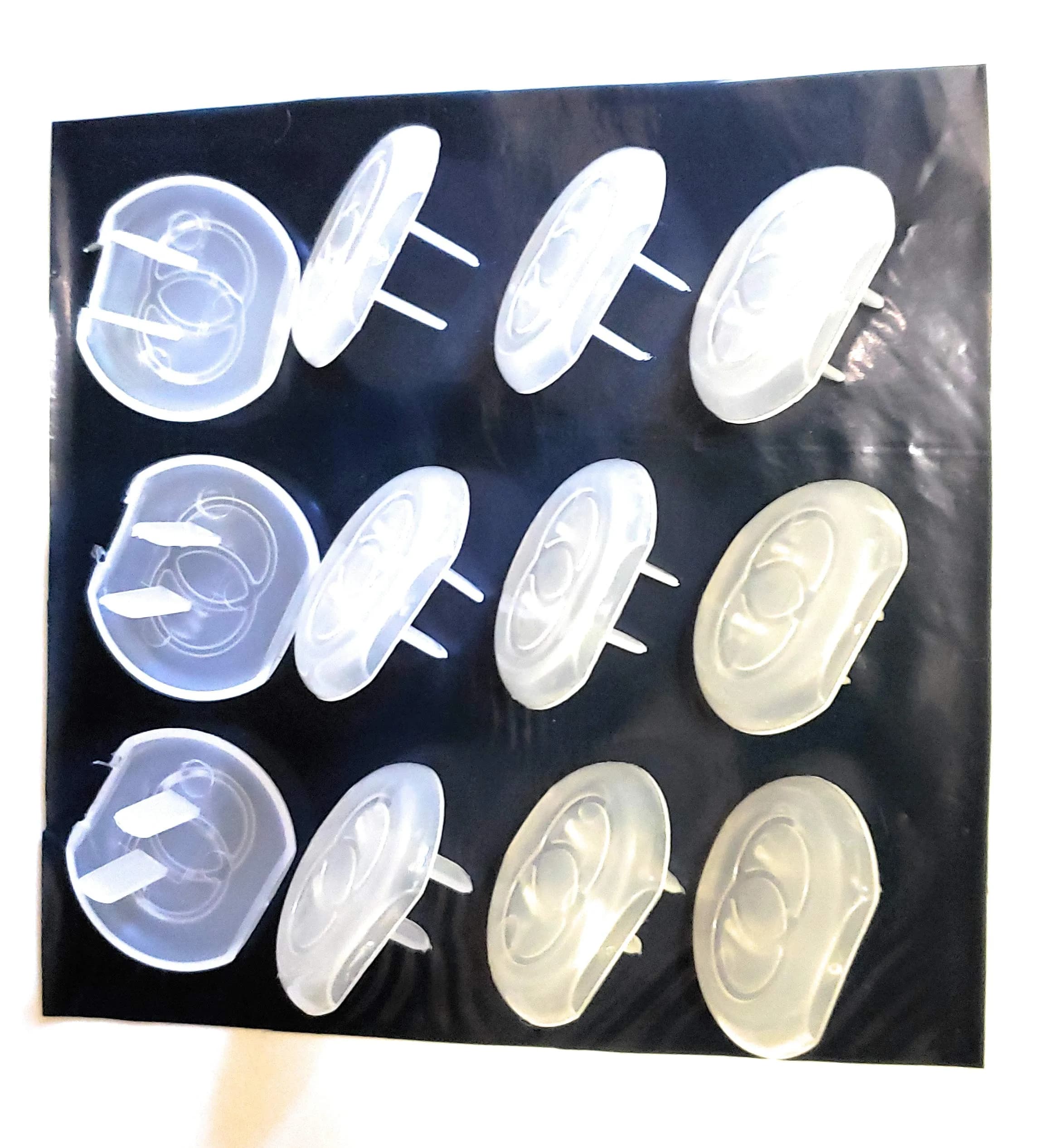 Angel of Mine Outlet Plugs 12 Pack | Clear Plastic Safety Covers — Clear