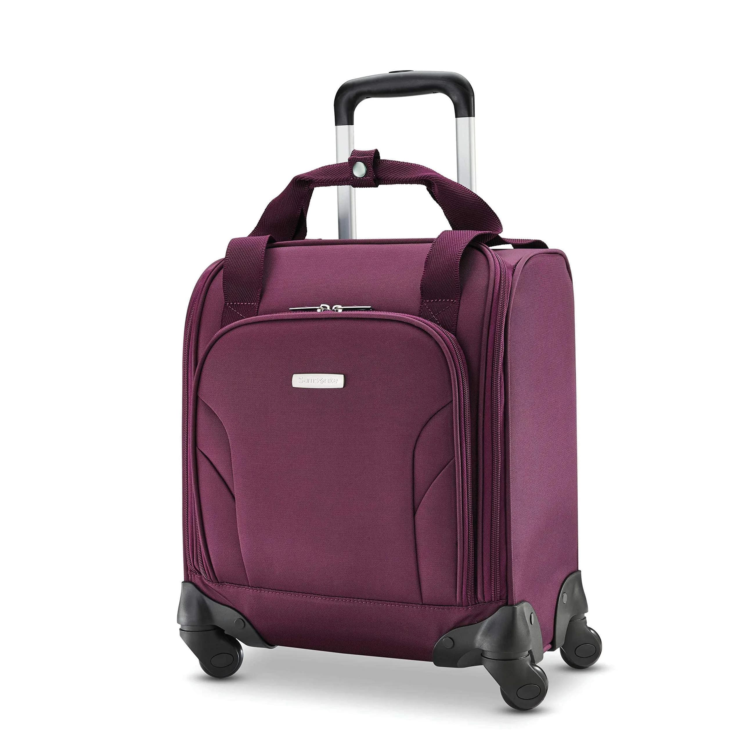 Samsonite Underseat Carry-On Spinner With USB Port, Purple, 36.2cm (14.25in) x 24.2cm (9.5in) x 43.2cm (17in) | Carry-On Luggage with USB Charging — Purple