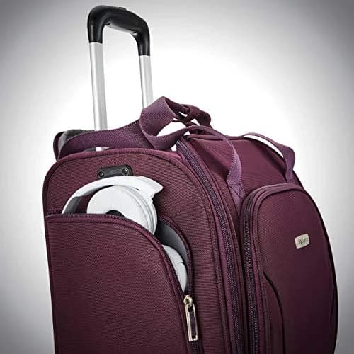 Samsonite Underseat Carry-On Spinner With USB Port, Purple, 36.2cm (14.25in) x 24.2cm (9.5in) x 43.2cm (17in) | Carry-On Luggage with USB Charging thumbnail 6