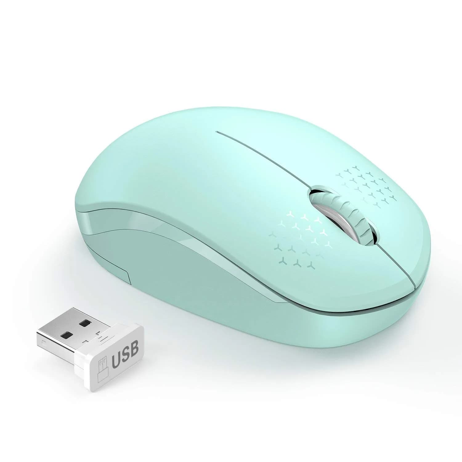seenda Wireless Mouse for Laptop, 2.4G Noiseless Computer Mouse, Mint Green | Ergonomic Design — Mint Green