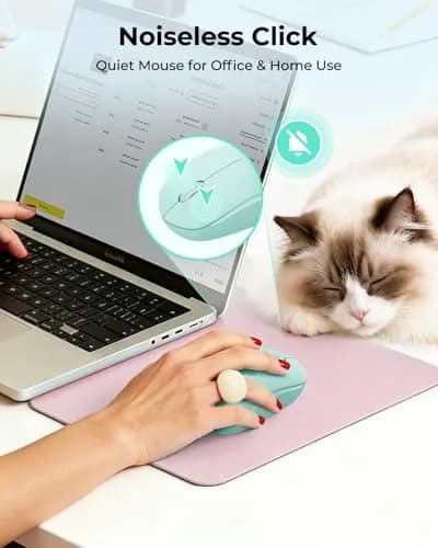 seenda Wireless Mouse for Laptop, 2.4G Noiseless Computer Mouse, Mint Green | Ergonomic Design thumbnail 5