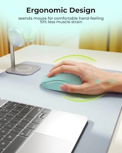 seenda Wireless Mouse for Laptop, 2.4G Noiseless Computer Mouse, Mint Green | Ergonomic Design thumbnail 8