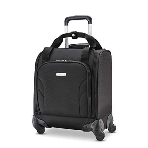 Samsonite Underseat Carry-On Spinner With USB Port, Jet Black 10.5 L (16.5 x 13.75 x 9 in) | Carry-on compliant travel spinner thumbnail 1