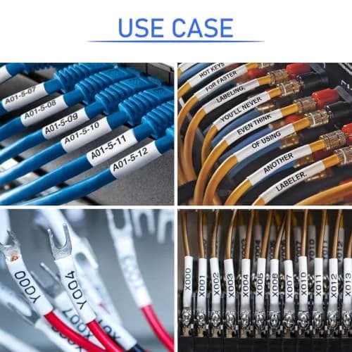 USUPERINK HSe-221 Heat Shrink Tube Label Tape 8.8mm Black on White (2-Pack, 1.5m Each) | Compatible with Brother P-touch Label Makers thumbnail 7