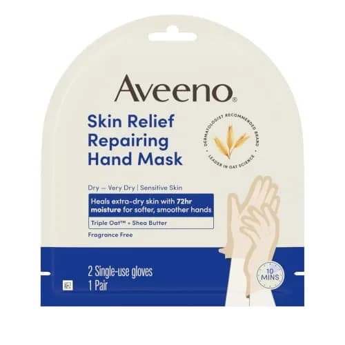 Aveeno Skin Relief Repairing Hand Mask, Fragrance-Free, 1 Pair | Clinically Proven 72-Hour Moisture for Very Dry Hands thumbnail 4