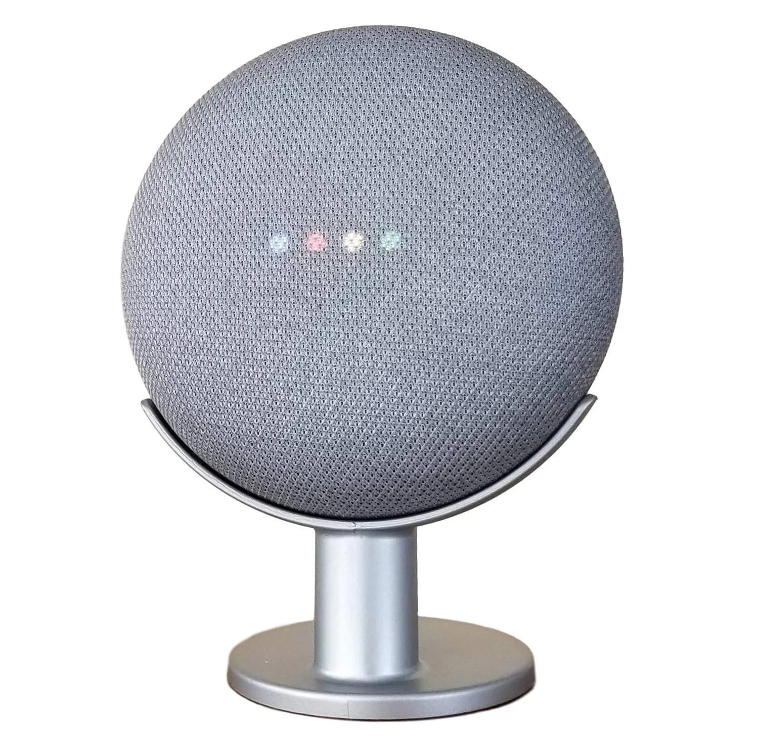 Mount Genie Silver Speaker Amplifier Stand | Compatible with Google Nest Mini 2nd Gen & Home Mini 1st Gen | Silver