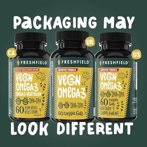 Freshfield Vegan Omega 3 Algae Oil Softgels 60 Count (1800 mg DHA/DPA) | Supports Heart, Brain, Joint Health thumbnail 9