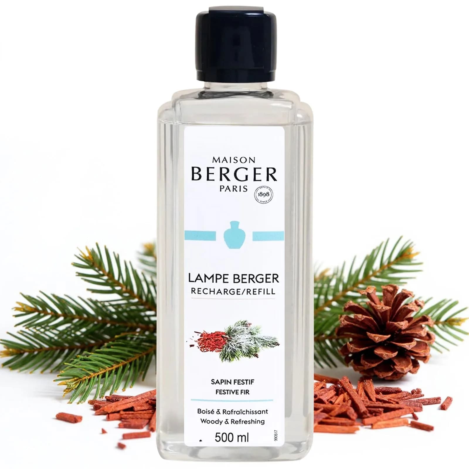 MAISON BERGER Festive Fir Fragrance Refill 500ml (16.9 Fl Oz) | Odor Neutralizing Home Fragrance - main product image
