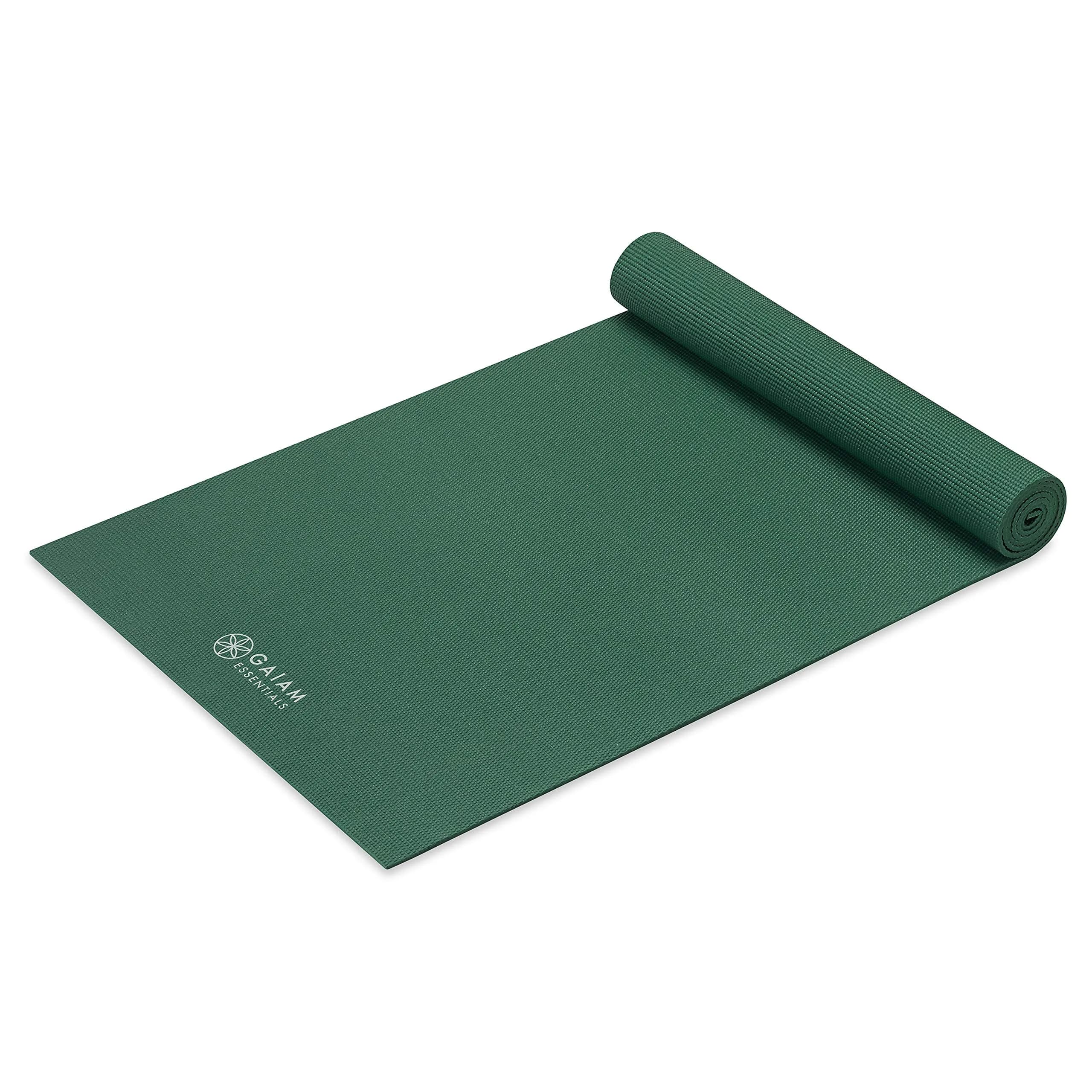 Gaiam Essentials Yoga Mat 6mm (24"x72") with Carrying Sling | Non-Slip Green Exercise Mat - view 7