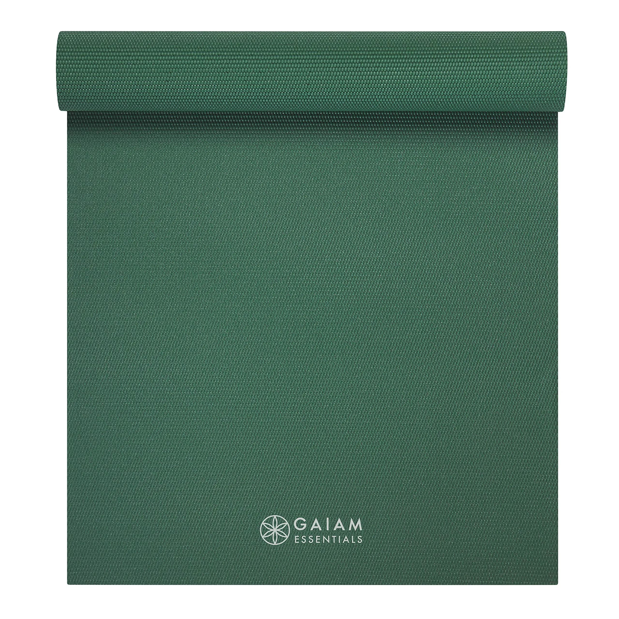 Gaiam Essentials Yoga Mat 6mm (24"x72") with Carrying Sling | Non-Slip Green Exercise Mat - view 8