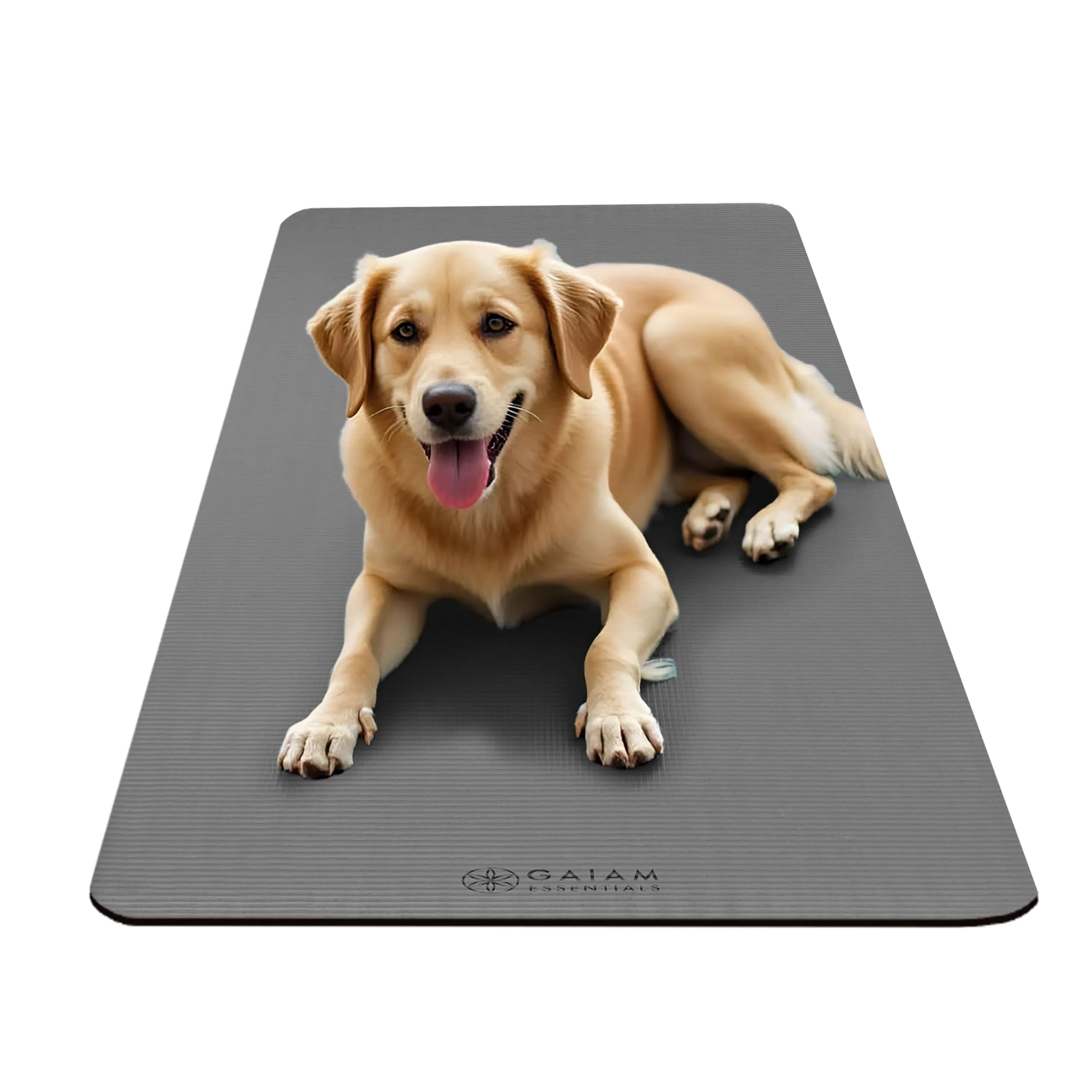 Gaiam Essentials Thick Yoga Mat 10mm (2/5 Inch) Grey | Non-Slip NBR Foam Exercise Mat with Carrier Strap - view 6