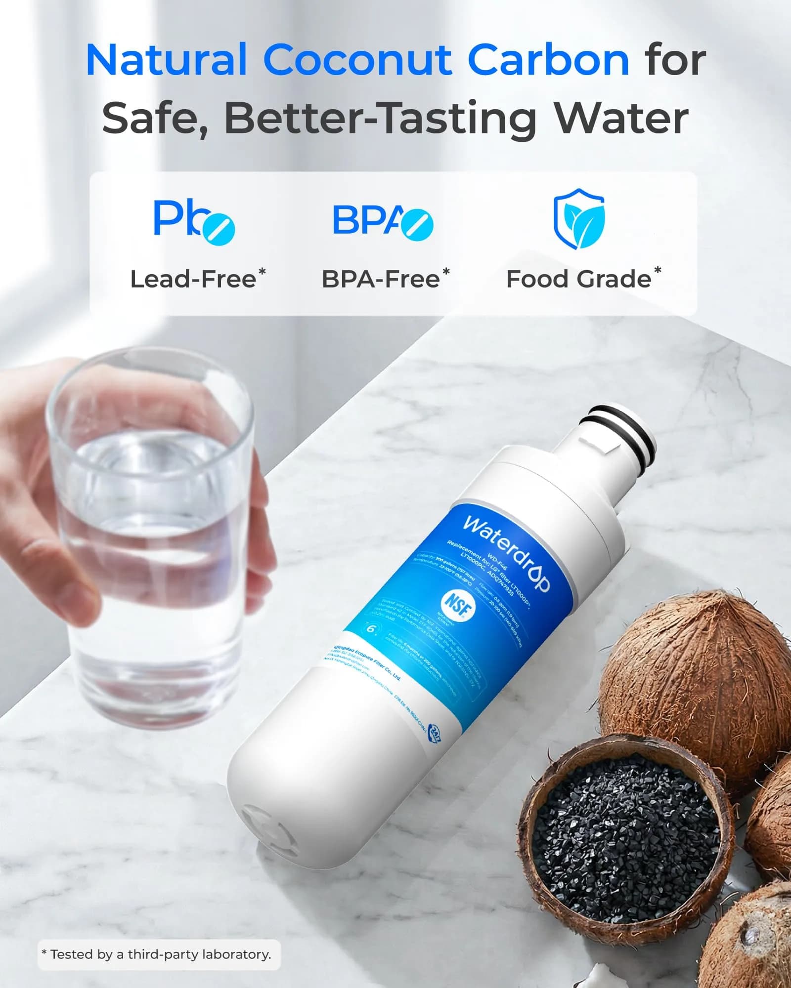 Waterdrop ADQ747935 Refrigerator Water Filter and Air Filter 3 Combo | NSF Certified for Purity - view 5