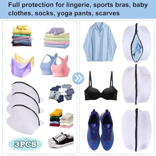 Vivifying Mesh Shoe Washing Bags with Zip Closure, Set of 3 (40 x 24 x 24cm) | Protects Shoes & Delicates in Wash thumbnail 7
