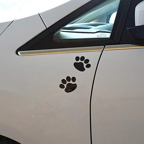 LZLRUN Black 3D Chrome Dog Paw Footprint Decal Sticker 4-Pack | Waterproof Vinyl for Cars thumbnail 2