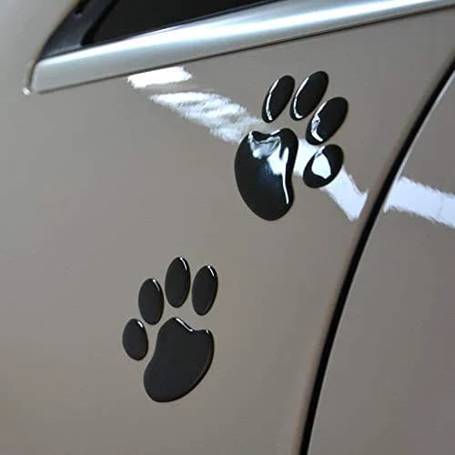 LZLRUN Black 3D Chrome Dog Paw Footprint Decal Sticker 4-Pack | Waterproof Vinyl for Cars thumbnail 3