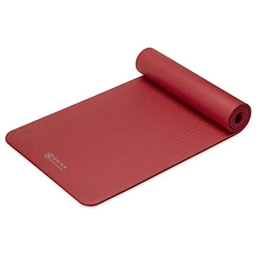 Gaiam Essentials Thick Yoga Mat with Easy-Cinch Strap (Red, 10mm / 0.39 Inch) | Extra-Thick Cushioning for Joint Comfort thumbnail 7
