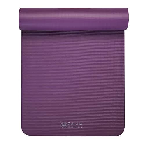 Gaiam Essentials Thick Yoga Mat 10mm (0.4 Inch) with Carrier Strap | Non-Slip Purple Exercise Mat thumbnail 8