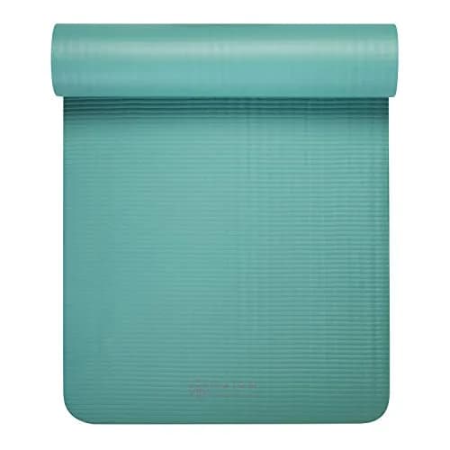 Gaiam Essentials Thick Yoga Mat with Easy-Cinch Strap (Teal, 10mm / 0.39 Inch) | Extra-Thick Cushioning for Joint Comfort thumbnail 8