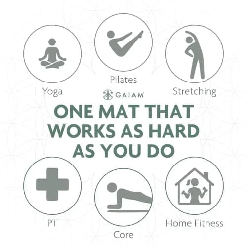 Gaiam Essentials Thick Yoga Mat with Easy-Cinch Strap (Black, 10mm / 0.4 Inch) thumbnail 5