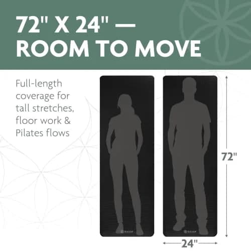 Gaiam Essentials Thick Yoga Mat with Easy-Cinch Strap (Black, 10mm / 0.4 Inch) thumbnail 3