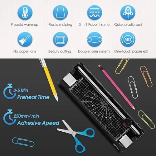 Eficentline YE381 A3/A4/A6 Laminator Machine 330mm (13 Inch) with 50 Pouches, Trimmer & Rounder | Thermal & Cold Lamination thumbnail 3