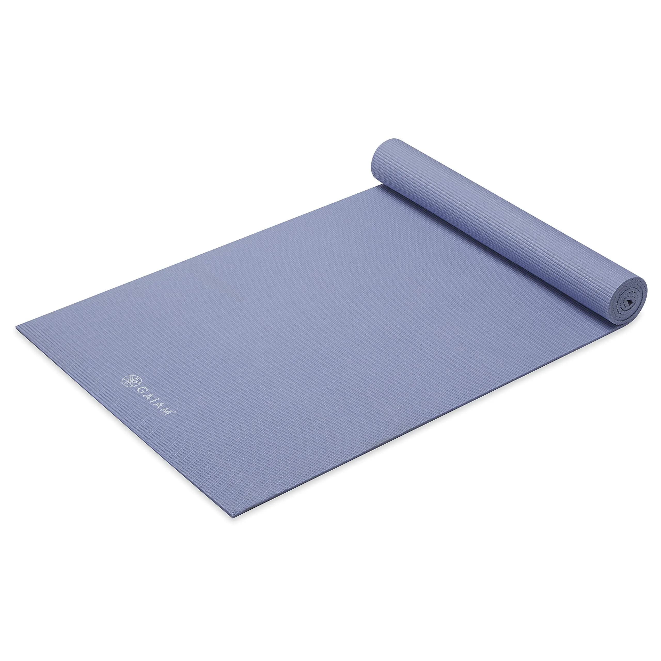 Gaiam Cork Yoga Mat, Natural Non-Slip Exercise & Fitness Mat for Hot Yoga | Eco-Friendly & Durable — Chambray / 68"L x 24"W x 6mm Thick