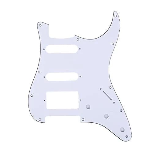 Musiclily Pro 11-Hole HSS Modern ST Guitar Pickguard 3Ply White | Fits American Stratocaster Guitars thumbnail 1