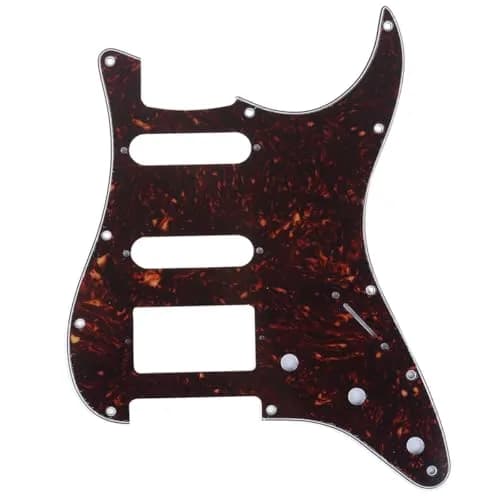 Musiclily Pro 11-Hole HSS Modern ST Guitar Pickguard 3Ply White | Fits American Stratocaster Guitars — 4Ply Tortoise Shell