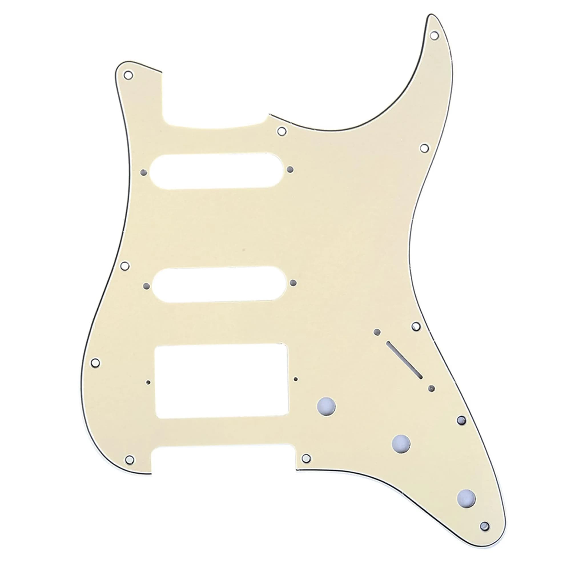 Musiclily Pro 11-Hole HSS Modern ST Guitar Pickguard 3Ply Cream | Fits American Stratocaster - main product image