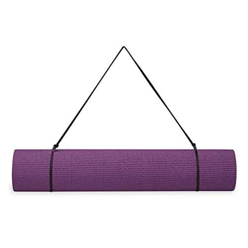 Gaiam Essentials Yoga Mat 6mm (0.25 Inch) Thick with Carrying Sling, Purple | Non-Slip Textured Surface for Yoga & Pilates thumbnail 6