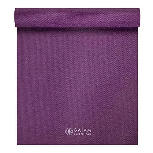Gaiam Essentials Yoga Mat 6mm (0.25 Inch) Thick with Carrying Sling, Purple | Non-Slip Textured Surface for Yoga & Pilates thumbnail 8